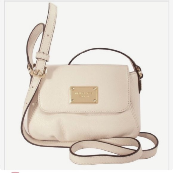 NWT Michael Kors White Gold Jet Set Flap Crossbody - Picture 3 of 8